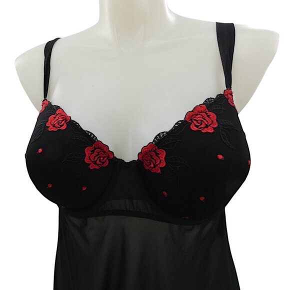 Morgan Taylor Rose Mesh Lingerie 2X | Whimsigoth Romantic Boudoir Alt Style - Picture 6 of 8